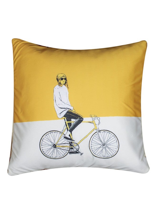 Vendola Satin 250TC Cushion Pillow Covers, Multicolor, Set of 5 Cushion/Throw Covers (24X24 Inches, Bumble Bee) - Image 2