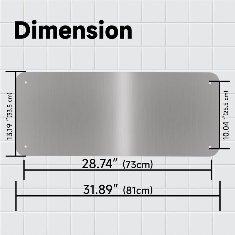 AIKE Durable Stainless Steel Hand Dryer Wall Splash Guard Backsplash Protector Panel AK28-WG(31.89'' X 13.19'',1Pcs) - Image 1