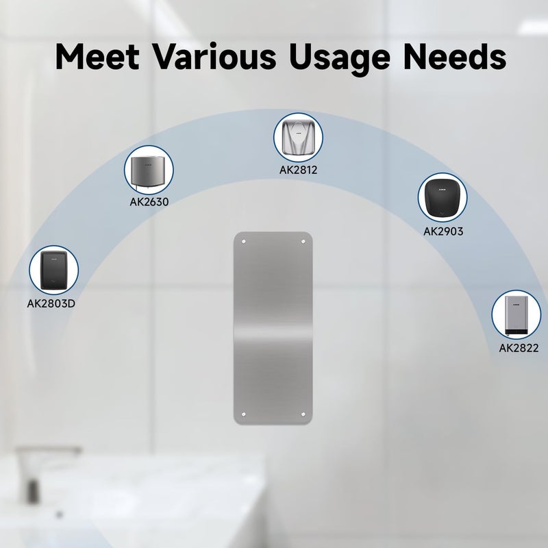 AIKE Durable Stainless Steel Hand Dryer Wall Splash Guard Backsplash Protector Panel AK28-WG(31.89'' X 13.19'',1Pcs) - Image 3