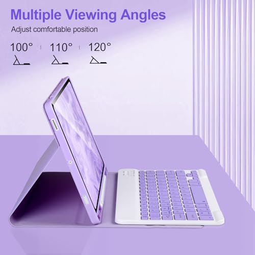 APHBZGE Keyboard Case for Samsung Galaxy Tab S10 Lite/S10 FE / S9 FE / S9 10.9-11 inch 2025/2023,Detachable Wireless Bluetooth Keyboard for Galaxy S10 FE,Auto Wake/Sleep with S Pen Holder, Purple - Image 5