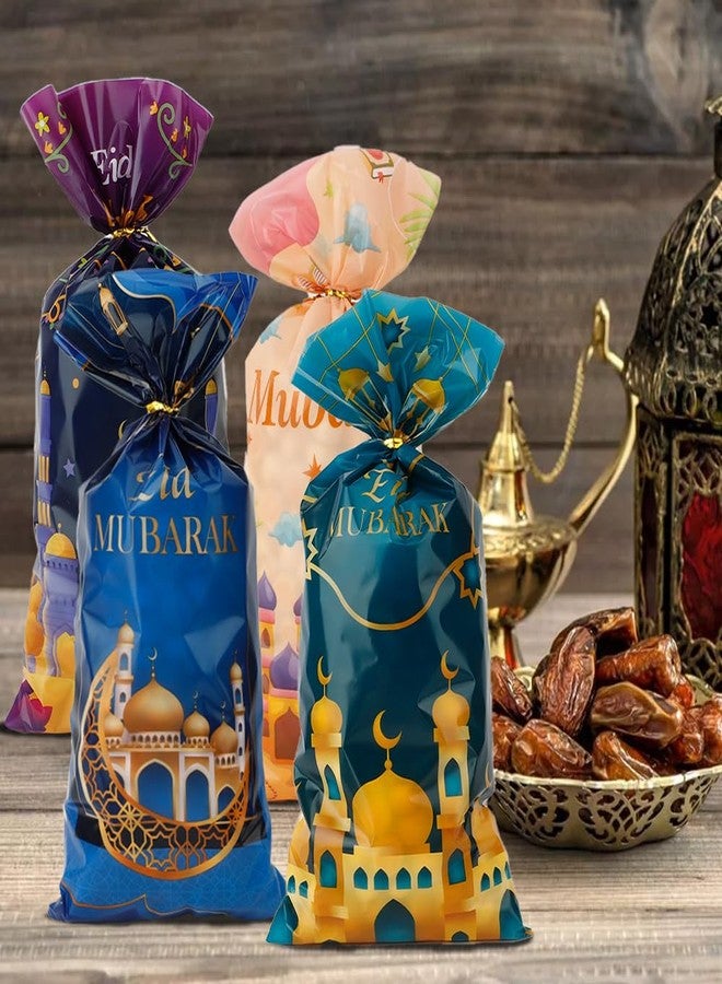 ChicQuench Ramadan Treat bags, 120 PCS Eid Mubarak Cellophane Treat Bags, Ramadan Eid Mubarak Gift Bags, Eid Mubarak Ramadan Candy Cookie Goodie Snack Bags with Twist Ties Gifts for Eid Mubarak Party Decorations - Image 3