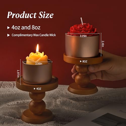 MGLIFEUL Candle Tins Jars Container Vessels for Making 4 8 Oz Rose Glod Empty Candle Tins Can Gift Box Packaging With Lid Wax Container Bulk Making Diy Candle Supplies Accessories(Rose Glod,4oz,12pcs) - Image 2