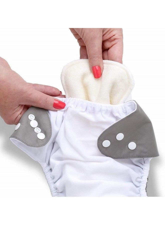 DOMENICO Diaper Inserts Reusable (Pack Of 10) Baby Washable Cloth Diaper Nappies With Wetfree Inserts For Babies Infants Toddlers (Standard Cloth Diaper Insert Padwhite Color) - Image 3