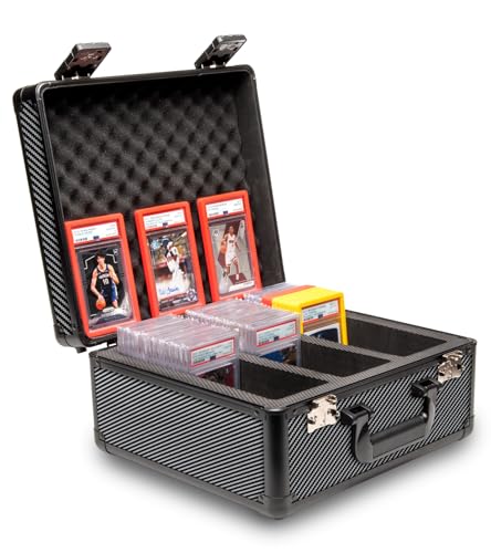 Panopply SLAB ARMOR 3 Row Graded Card Storage Box PSA Card Slab Case For Graded cards Hold 120 Slabs Graded Card Case PSA Graded Card Storage Sports Baseball Card Collector Gifts CARBON FIBER - Image 1