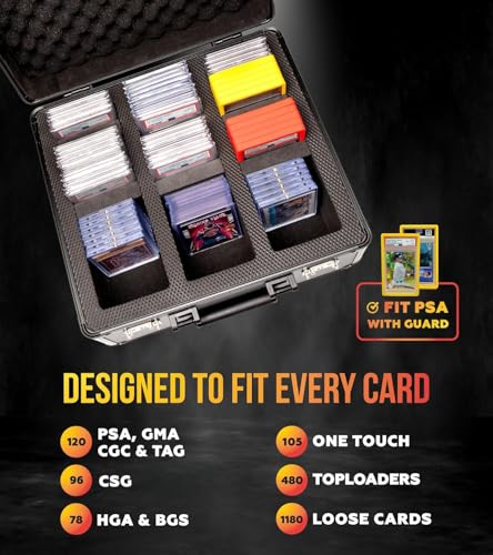 Panopply SLAB ARMOR 3 Row Graded Card Storage Box PSA Card Slab Case For Graded cards Hold 120 Slabs Graded Card Case PSA Graded Card Storage Sports Baseball Card Collector Gifts CARBON FIBER - Image 5
