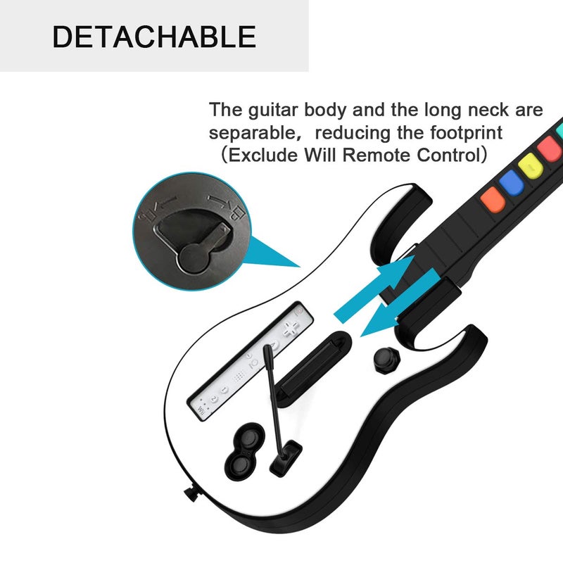 NBCP Wireless Wii Controller – Compatible with Wii Rock Band 2, World Tour, Clone Hero (White) - Image 2