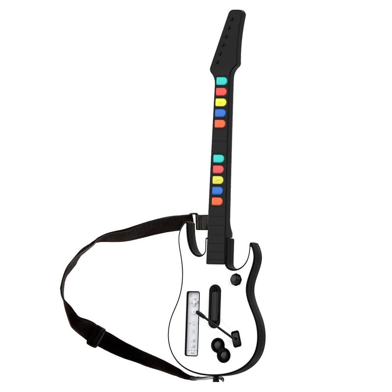 NBCP Wireless Wii Controller – Compatible with Wii Rock Band 2, World Tour, Clone Hero (White) - Image 1