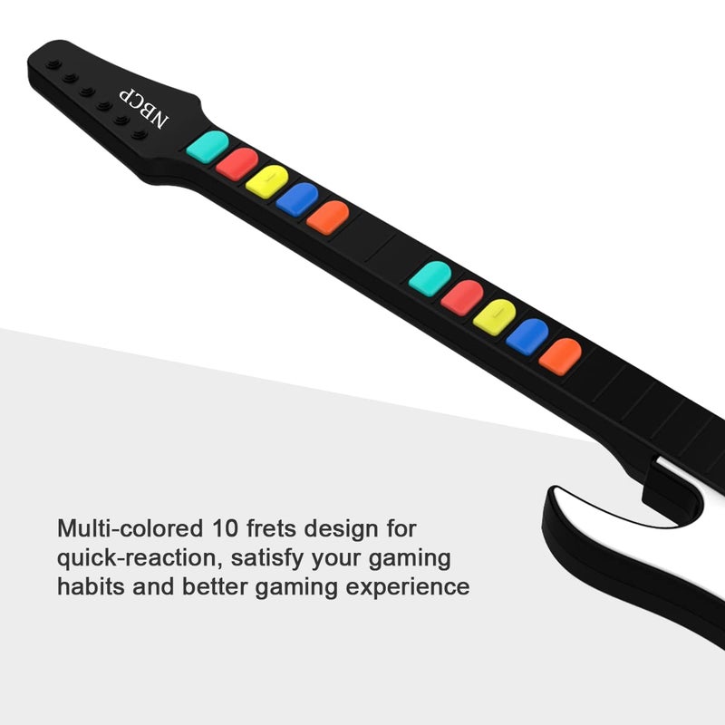 NBCP Wireless Wii Controller – Compatible with Wii Rock Band 2, World Tour, Clone Hero (White) - Image 3