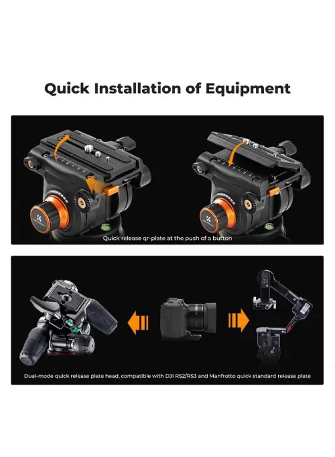 K&F Concept VA3 & BV20 Professional Video Tripod - Image 3