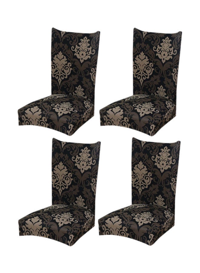 Y&D 4-Piece Bohemian Design Dining Chair Cover Set Black/Brown/Beige