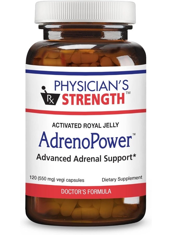 Physician's Strength AdrenoPower - 120 Vegi Capsules - Energy & Adrenal Support - with Royal Jelly, Wild Rosemary, Sage, Camu Camu, Pantothenic Acid - 60 Servings - Image 1