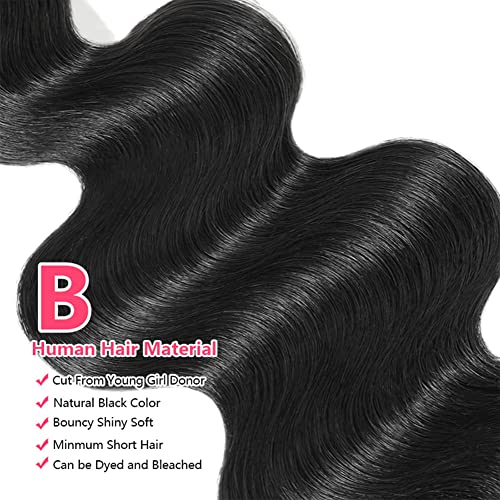 JARAMA 10A Brazilian Body Wave Bundles 20 22 24 Inch Human Hair Bundles 100% Unprocessed Virgin Hair Body Wave 3 Weave Bundles Deals Human Hair 1B Natural Black - Image 4