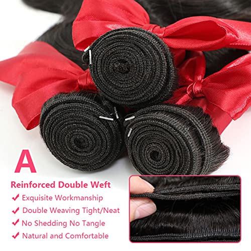 JARAMA 10A Brazilian Body Wave Bundles 20 22 24 Inch Human Hair Bundles 100% Unprocessed Virgin Hair Body Wave 3 Weave Bundles Deals Human Hair 1B Natural Black - Image 3