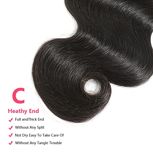JARAMA 10A Brazilian Body Wave Bundles 20 22 24 Inch Human Hair Bundles 100% Unprocessed Virgin Hair Body Wave 3 Weave Bundles Deals Human Hair 1B Natural Black - Image 5