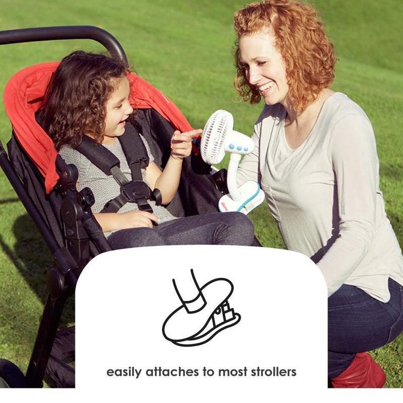 Diono Stroller Fan, Clip On Baby Safe Stroller Fan with Flexible Neck for Perfect Angle, Universal Fit with Most Strollers - Image 3