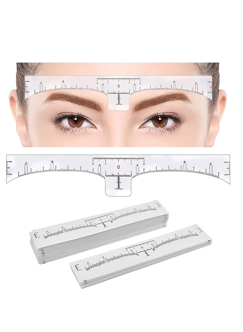 Excefore Eyebrow Ruler Stencil, 100 Pcs Stencil Microblading Ruler, Disposable Template Sticker, Shape Kit for Supplies, 3 Minutes Makeup Tools - Image 1