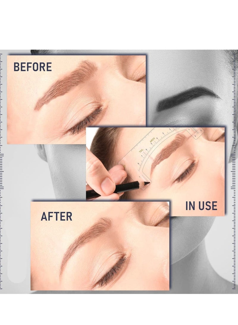 Excefore Eyebrow Ruler Stencil, 100 Pcs Stencil Microblading Ruler, Disposable Template Sticker, Shape Kit for Supplies, 3 Minutes Makeup Tools - Image 3