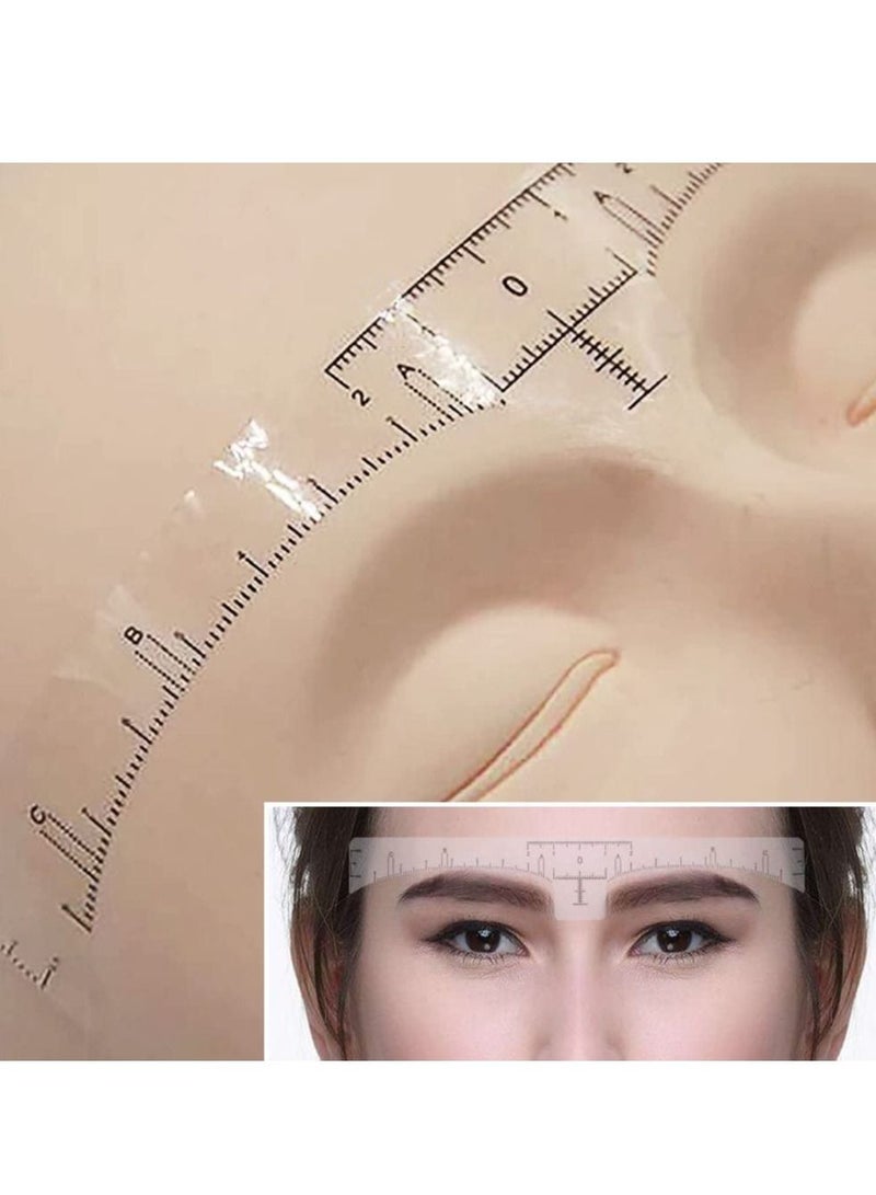 Excefore Eyebrow Ruler Stencil, 100 Pcs Stencil Microblading Ruler, Disposable Template Sticker, Shape Kit for Supplies, 3 Minutes Makeup Tools - Image 2