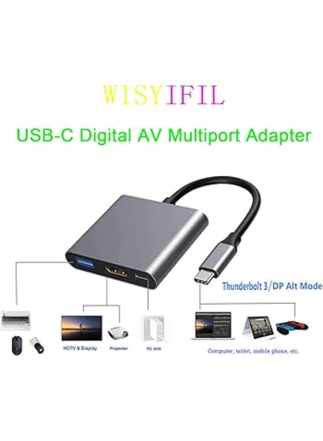 هوتو محول HOOTOO USB-C 3 في 1 الأصلي بدقة 4K – يدعم HDMI وUSB 3.0 ومنفذ شحن تايب سي، محول عرض وشحن فائق السرعة لأجهزة اللابتوب والآيباد والجوال، وصلة تايب سي متعددة المنافذ لنقل البيانات والعرض على الشاشات بدقة عالية، تصميم معدني أنيق Plug & Play محول من لايتنق الى HDMI وصلة تلفزيون ذكي وصلة تلفزيون للايفون والجلكسي وصلة تايب سي ب 3 منافذ وصلة لابتوب اتش دي وصلة اتش دي للبروجيكتر وصلة ايباد اتش دي وصلة اتش دي وصلة ابل وصلة ابل محول  محول تايب سي محول تلفاز - Image 3