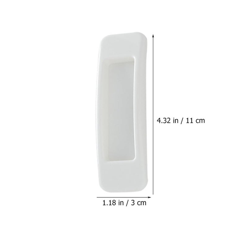 20 Pack White Adhesive Drawer Handles Rectangular Pulls For Cabinet Wardrobe Sliding Door - Image 3