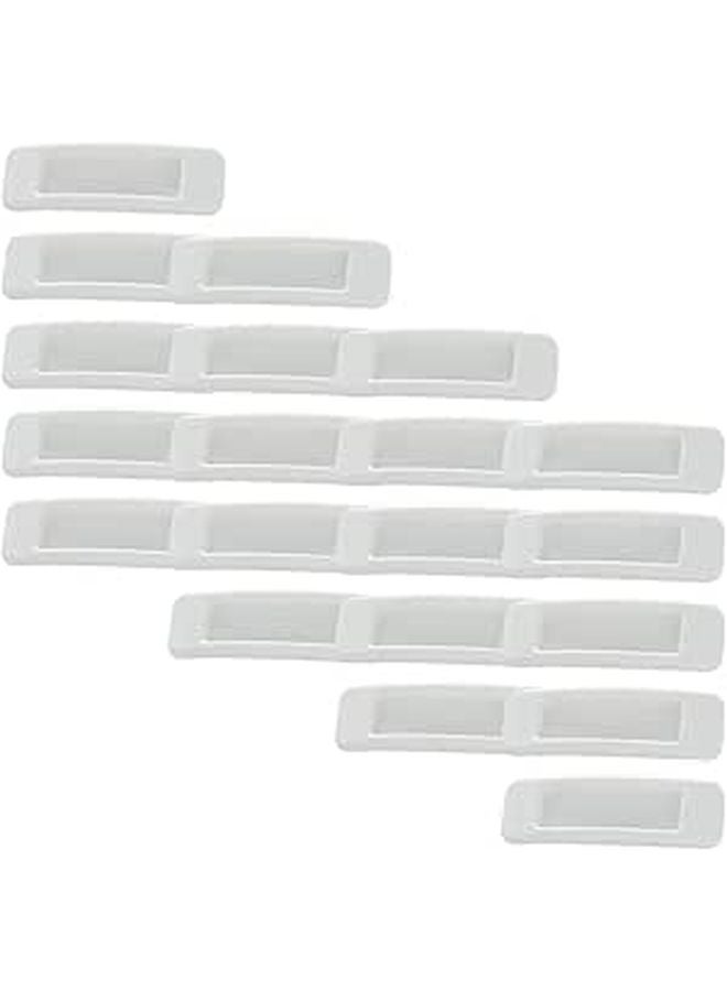20 Pack White Adhesive Drawer Handles Rectangular Pulls For Cabinet Wardrobe Sliding Door - Image 1