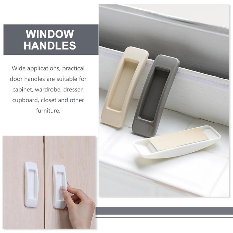 20 Pack White Adhesive Drawer Handles Rectangular Pulls For Cabinet Wardrobe Sliding Door - Image 4