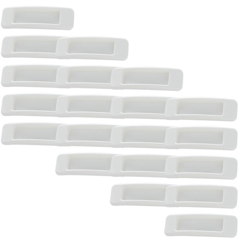 20 Pack White Adhesive Drawer Handles Rectangular Pulls For Cabinet Wardrobe Sliding Door - Image 2