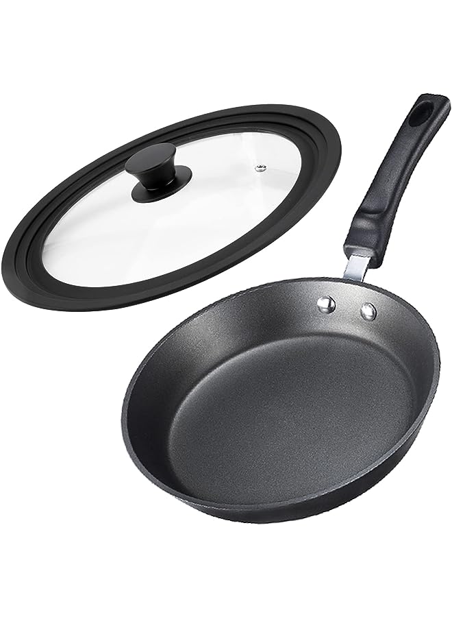 PROMASS Universal Lid for Pots, Universal Lid Silicone Ring For Pots And Pans, Tempered Glass Lid, Heat Resistant Food Skillet Lid - Image 1