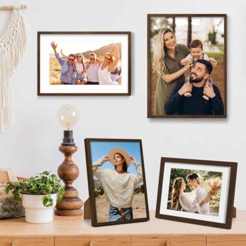 16X24 Oak Wood Picture Frame Brown Poster Frame for 12x18 Picture with Mat or 16x24 without Mat Natural Solid Wooden Picture Frames for Wall Art Photo and Prints - Image 5