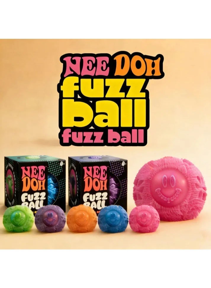 Needoh Fuzz Ball Squishy Smiley Toy | Velvet-Touch Sensory Fidget Ball for Stress Relief，Smiley Face Squeezing Toy, A Sensory Stress-relieving Toy for Children and Sdults - Image 2