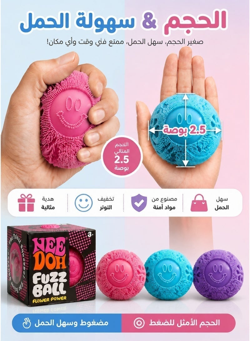 Needoh Fuzz Ball Squishy Stress Ball Toy,Slow Rising Memory Foam Fidget Squishy Fuzz Balls Adults Anxiety Stress Relief Toys, Party Favors Gift for Focus&Relaxation Adults, Kids, Boys and Girls (Blue) - Image 4