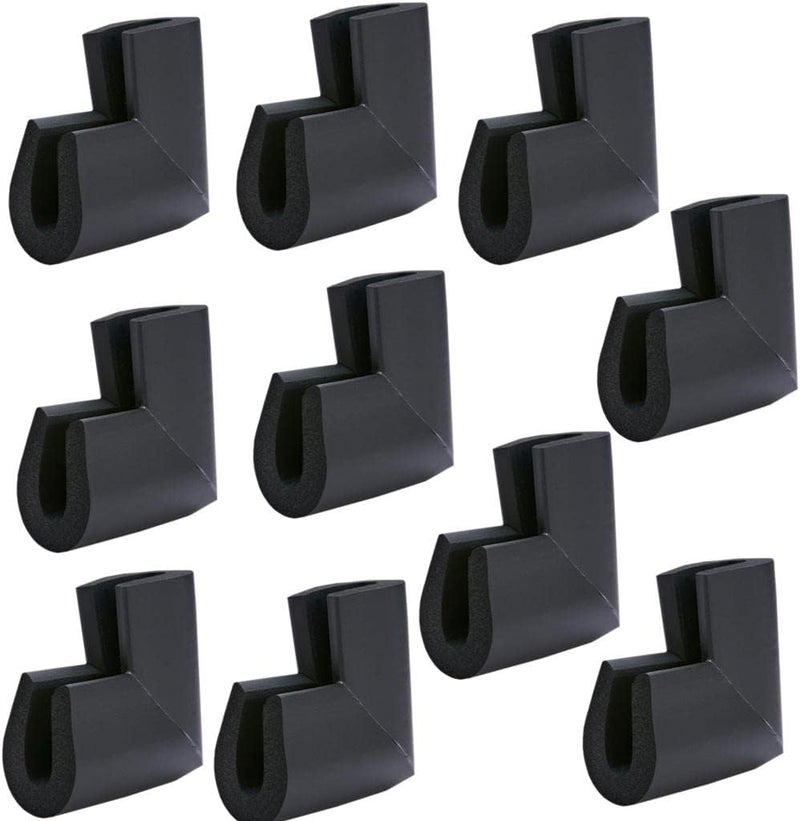 كلاراكو واقيات زوايا الطاولات الزجاجية، واقيات زوايا الأثاث تحمي الطفل من الإصابات الحادة، أسود، 55 × 55 × 8 مم - Image 1