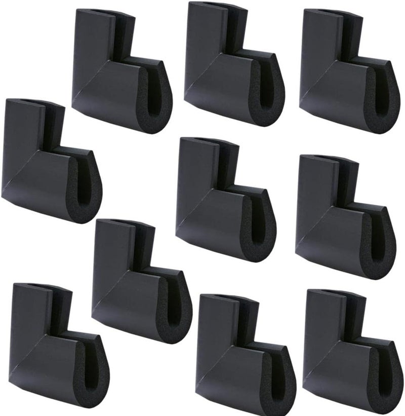 كلاراكو واقيات زوايا الطاولات الزجاجية، واقيات زوايا الأثاث تحمي الطفل من الإصابات الحادة، أسود، 55 × 55 × 8 مم - Image 2