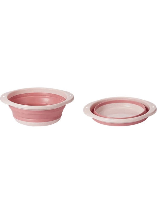 JAJALIN Foldable Basin, Face Washing Basin For Home And Student Dormitory Use, Baby Basin, Portable Compressed Travel Basin, Medium Size, Pink - Image 2
