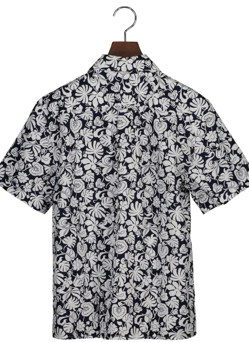 GANT Gant Teen Boys Tropical Leaves Print Short Sleeve Shirt