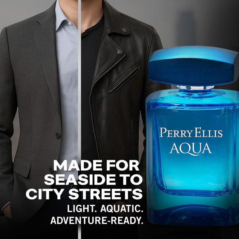 Perry Ellis Aqua Eau De Toilette Spray for Men - Mens Cologne, Long Lasting Perfume, EDT, Fragrance with Notes of Bergamot, Wood Notes & Musk - 3.4 fl oz (100 mL) - Image 4