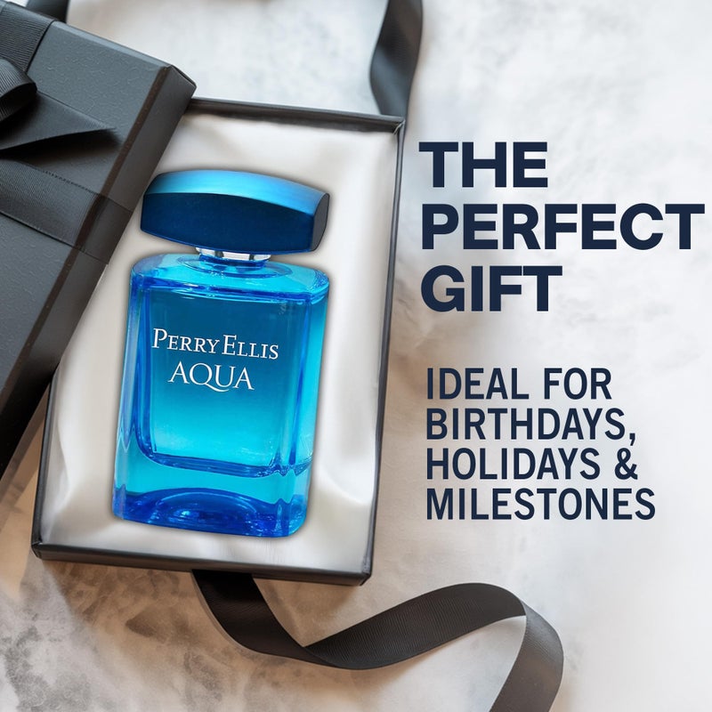 Perry Ellis Aqua Eau De Toilette Spray for Men - Mens Cologne, Long Lasting Perfume, EDT, Fragrance with Notes of Bergamot, Wood Notes & Musk - 3.4 fl oz (100 mL) - Image 5