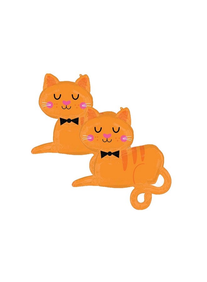 Artisan Owl Set of 2 Adorable Orange Tabby Cat Jumbo 31" Foil Party Balloons - Image 1