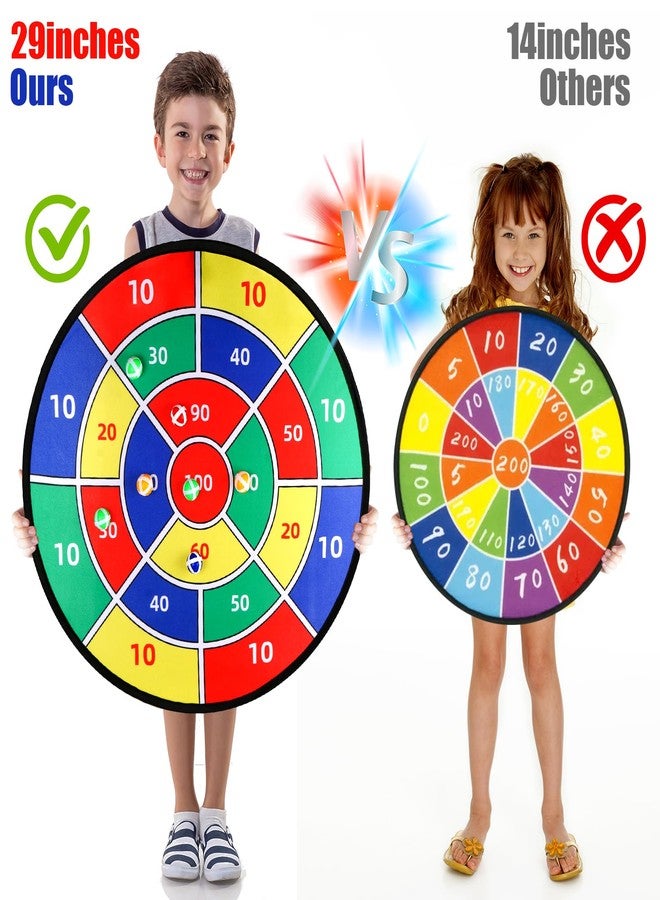 FINENIC Toys Gifts for Kids Boys Daughter Son Birthday 29" Large Dart Board for Kids, Double-Sided Kids Dart Board with Sticky Balls, Indoor Sports & Outdoors Fun Party Play Games Toys - Image 2