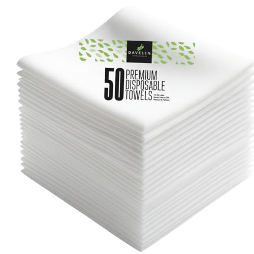 DAVELEN Disposable Large Luxury Towels (50-Count) Spa and Salon Quality Softness for Guests, Clients | Hair, Face, Body Use | Luxurious Comfort, Ecofriendly (050, 32x16 inches) - Image 4