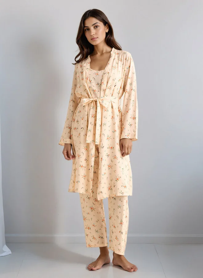 Splash FAV Pyjama Set with Robe Sleeveless Top & Pyjamas