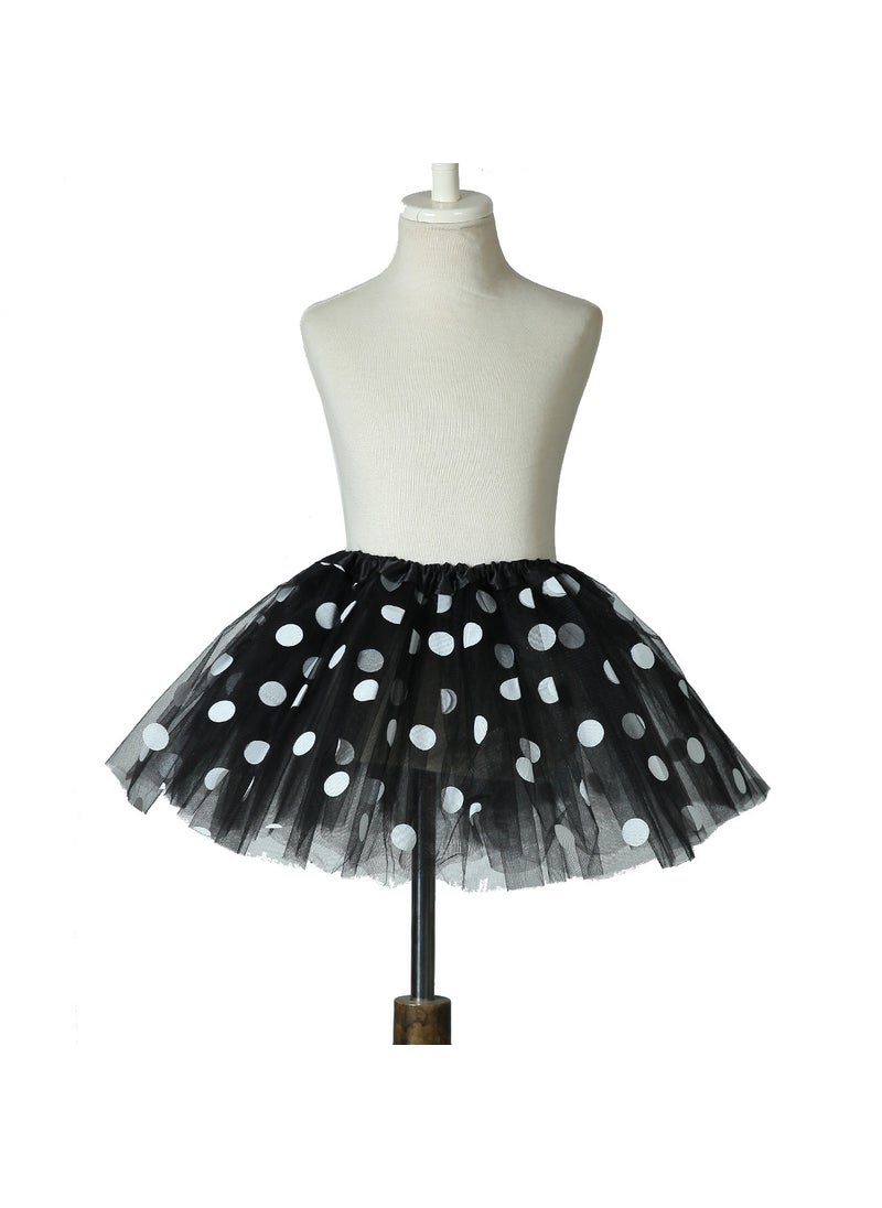 Generic Kids Tutu Princess Tulle Skirt Three Layers Black 
