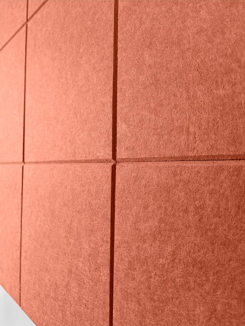 DECORITA Felt Wall Tiles | Large Cork Board Alternative | Aesthetic Felt Bulletin Board for Office, Home & Classroom | Large Cork Boards for Walls Pinboard (12-Pack) | Dark Orange - Image 4