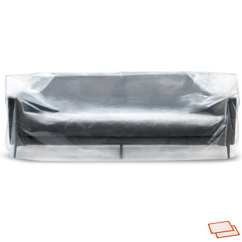 Plastic Furniture Covers for Moving HeavyDuty Couch Cover for Sofa Waterproof Dustproof Clear Moving Bags for Renovation Wrap or Storage Extra Large Bag Open Size 96 x 42 x 62 Inch