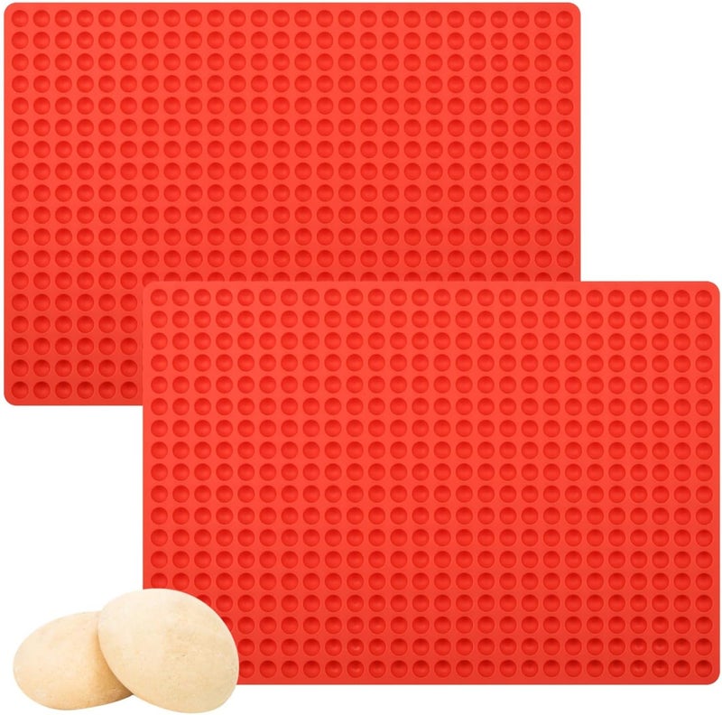 BTYMS 2 قطع قوالب سيليكون دائرية صغيرة 468 تجويف قوالب نصف كروية لصنع رقائق الشوكولاتة والحلويات والخبز وذوبان الشمع والخرز وكرات الثلج ومكافآت تدريب الكلاب - Image 1