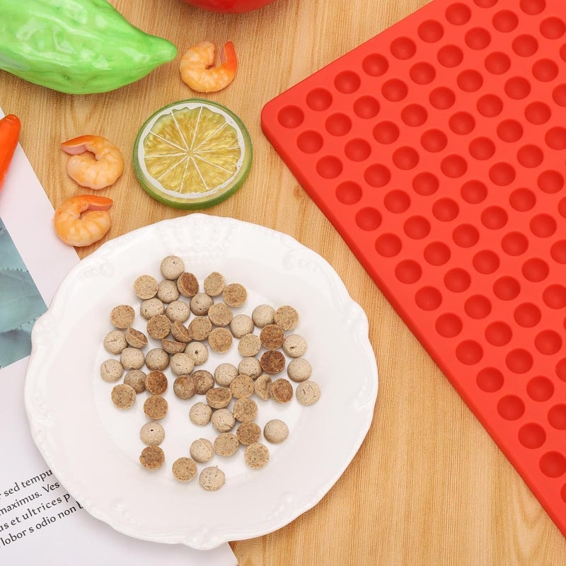 BTYMS 2 قطع قوالب سيليكون دائرية صغيرة 468 تجويف قوالب نصف كروية لصنع رقائق الشوكولاتة والحلويات والخبز وذوبان الشمع والخرز وكرات الثلج ومكافآت تدريب الكلاب - Image 4