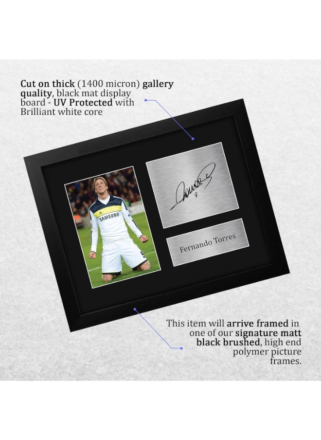 HWC Trading HWC Trading Fernando Torres Chelsea Framed Gifts Printed Signed Autograph Picture for Football Fans and Supporters  - Image 4