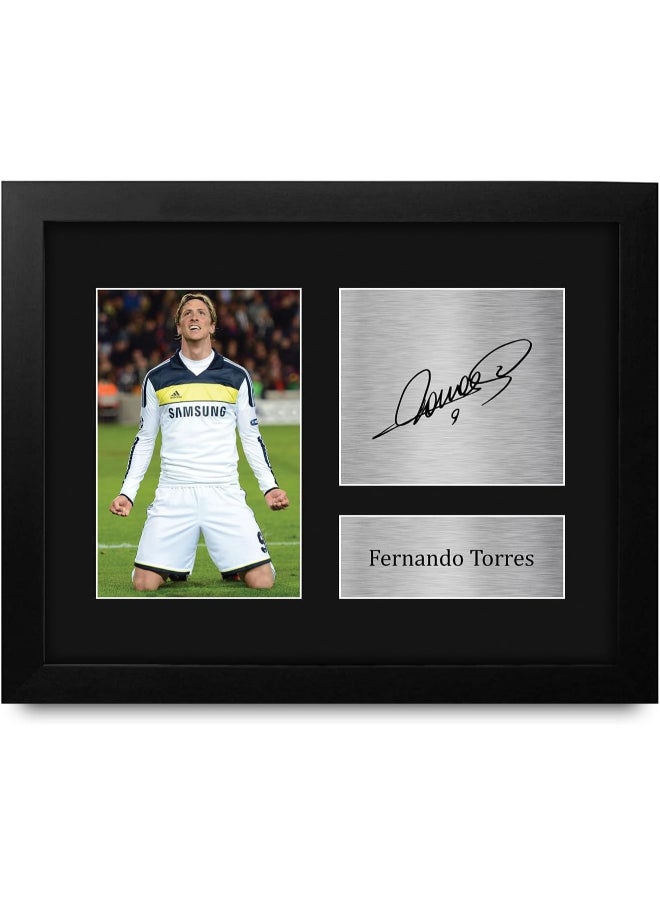 HWC Trading HWC Trading Fernando Torres Chelsea Framed Gifts Printed Signed Autograph Picture for Football Fans and Supporters  - Image 1