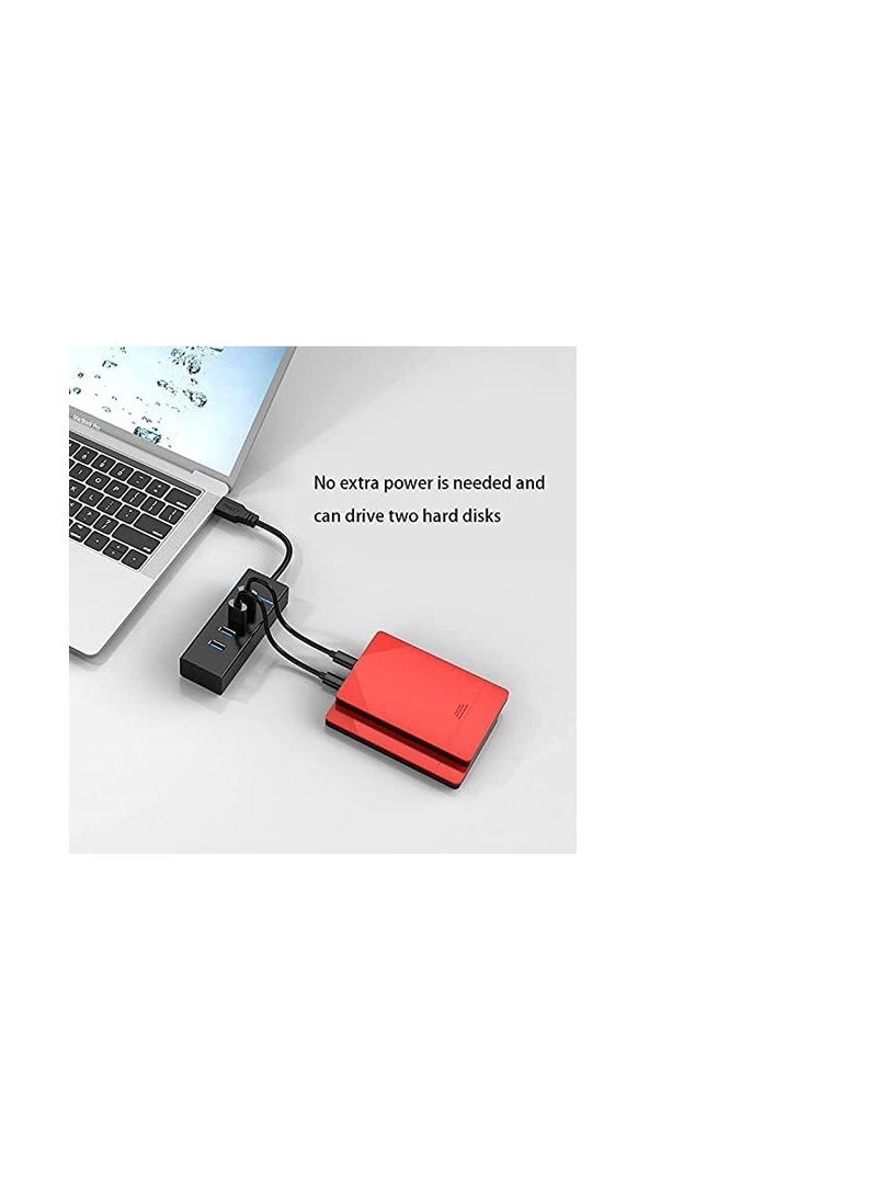 Terabyte 4 Port USB HUB SuperSpeed 3.0 High-Speed Multiport Slim USB Hub 1 feet Cable Length Adapter and Led Indicator Compatible for Pendrive, Mouse, Keyboards, Mobile, Tablet ( Black ) 010 - Image 3