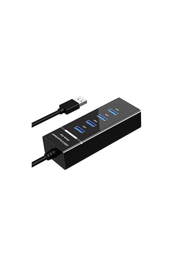 Terabyte 4 Port USB HUB SuperSpeed 3.0 High-Speed Multiport Slim USB Hub 1 feet Cable Length Adapter and Led Indicator Compatible for Pendrive, Mouse, Keyboards, Mobile, Tablet ( Black ) 010 - Image 1